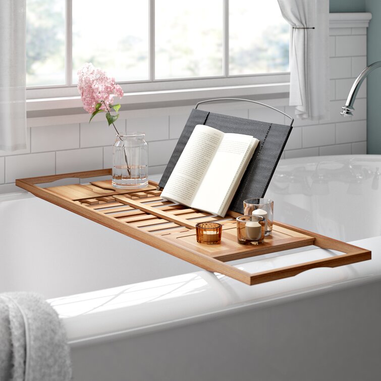 wooden bath shelf